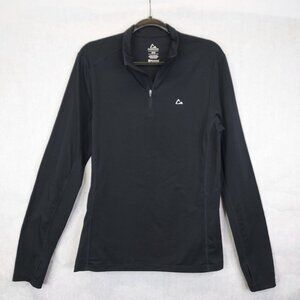 Paradox Base Layer 1/4 Zip Shirt Men M Black Merino Wool Drirelease Performance